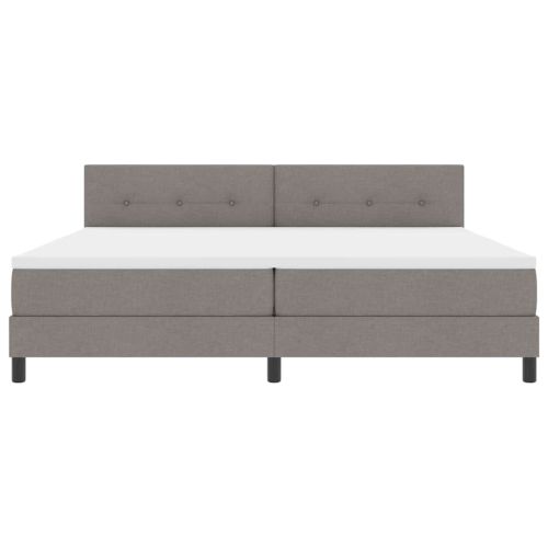 Легло с пружинирана основа с матрак Таупе 200 x 200 cm текстил