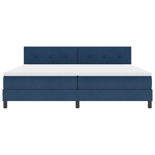 Легло с пружинирана основа с матрак Синьо 200 x 200 cm текстил