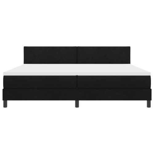 Легло с пружинирана основа с матрак Черно 200 x 200 cm текстил