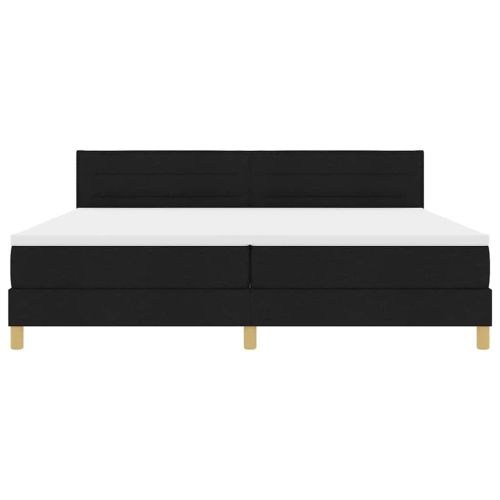 LED кутия за пружини с легло с LED Черно 200 x 200 cm текстил