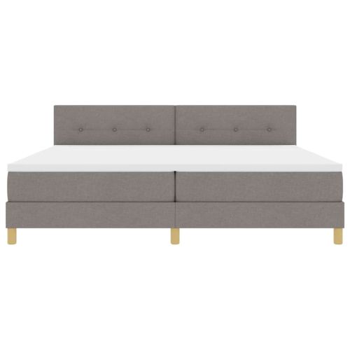 LED кутия за пружини с легло с LED Таупе 200 x 200 cm текстил