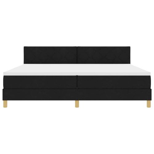 LED кутия за пружини с легло с LED Черно 200 x 200 cm текстил