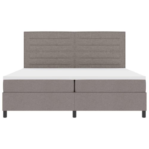 Легло с пружинирана основа с матрак Таупе 200 x 200 cm текстил