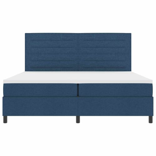 Легло с пружинирана основа с матрак Синьо 200 x 200 cm текстил