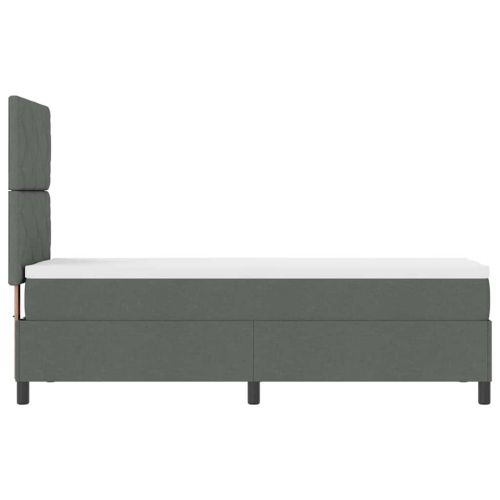 Легло с пружинирана основа с LED Тъмносив 80 x 200 cm текстил