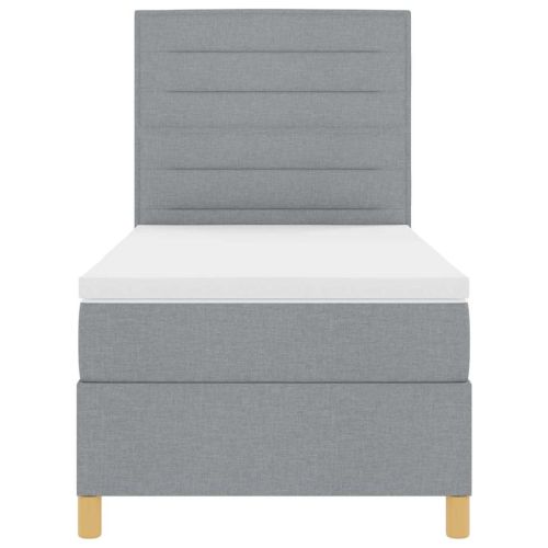 LED кутия за пружини с легло Светлосиво 90 x 190 cm текстил