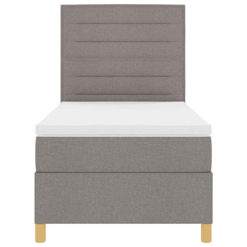 LED кутия за пружини с легло с матрак Таупе 90 x 200 cm текстил