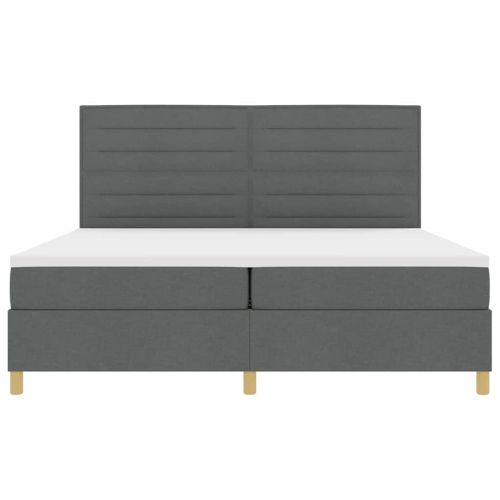 LED кутия за пружини с легло Тъмен сив 200 x 200 cm текстил