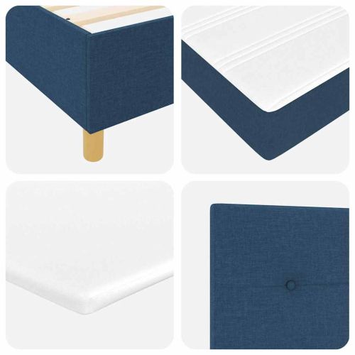 LED кутия за пружини с легло Синьо 200 x 200 cm текстил