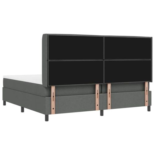 LED кутия за пружини с легло Тъмен сив 200 x 200 cm текстил