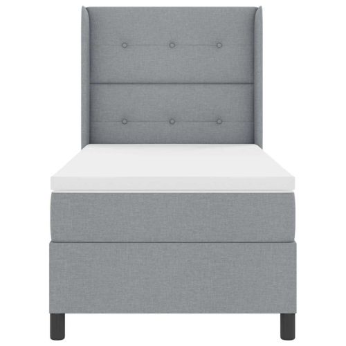 LED кутия за пружини с легло Светлосиво 90 x 190 cm текстил