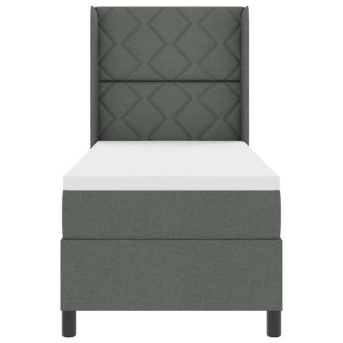 LED кутия за пружини с легло Тъмен сив 80 x 200 cm текстил