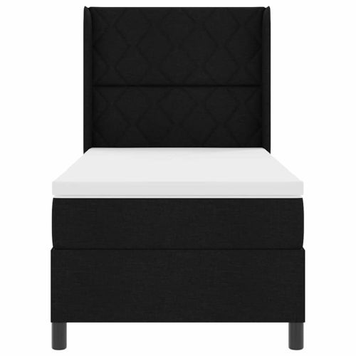 LED кутия за пружини с легло Черно 100 x 200 cm текстил