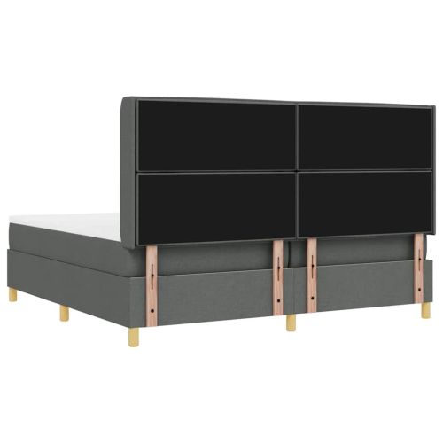 Легло с пружинирана основа с матрак Сив 140 x 200 cm текстил