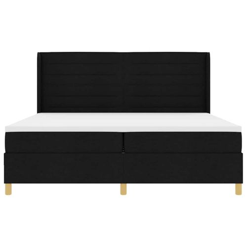 Легло с пружинирана основа с матрак Черно 140 x 200 cm текстил