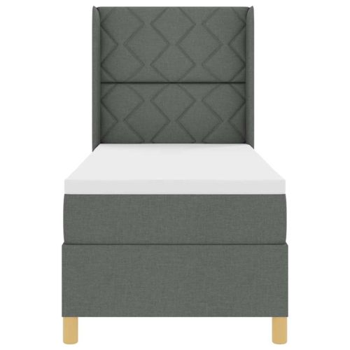 Легло с пружинирана основа с матрак Сив 140 x 200 cm текстил