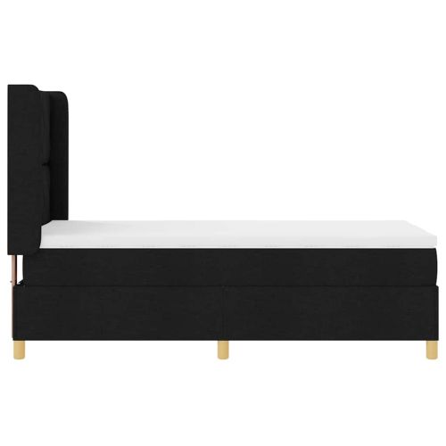 Легло с пружинирана основа с матрак Черно 140 x 200 cm текстил