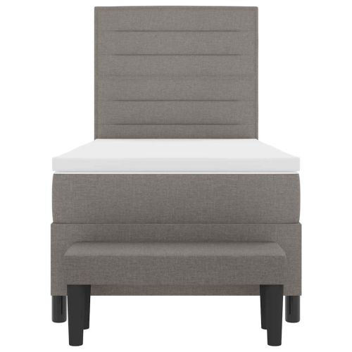 Легло с пружинирана основа с матрак Таупе 90 x 200 cm текстил