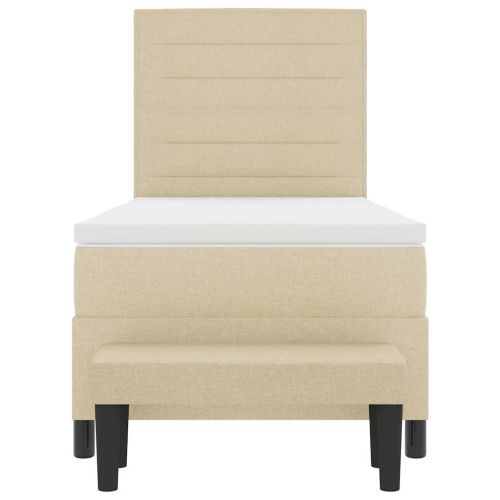 Легло с пружинирана основа с матрак Крем 90 x 200 cm текстил