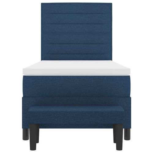 Легло с пружинирана основа с матрак Синьо 100 x 200 cm текстил