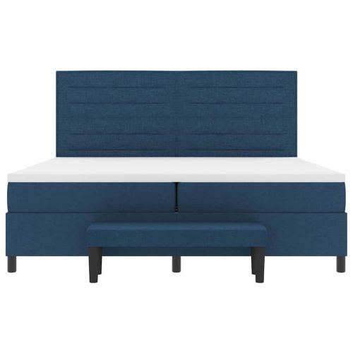 Легло с пружинирана основа с матрак Синьо 200 x 200 cm текстил