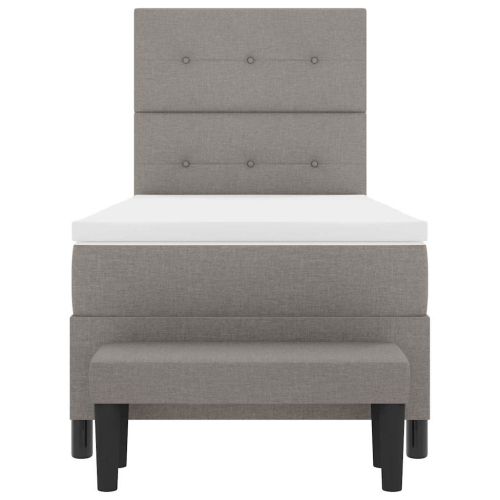 Легло с пружинирана основа с матрак Таупе 100 x 200 cm текстил