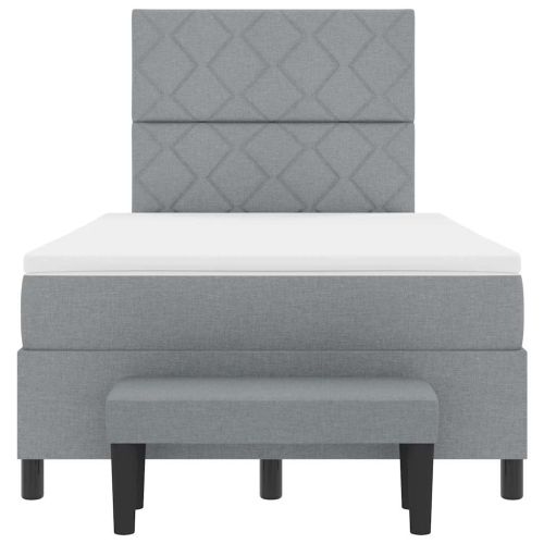 Легло с пружинирана основа Светлосиво 120 x 200 cm текстил