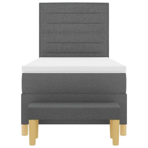 Легло с пружинирана основа Тъмносив 100 x 200 cm текстил