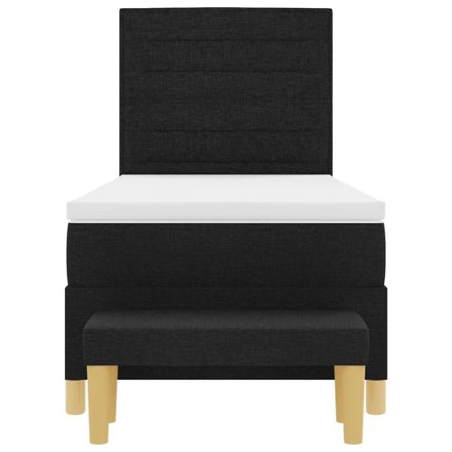 Легло с пружинирана основа с матрак Черно 100 x 200 cm текстил