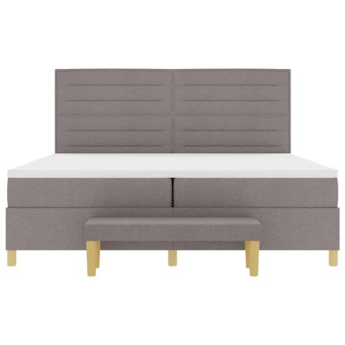 Легло с пружинирана основа с матрак Таупе 200 x 200 cm текстил