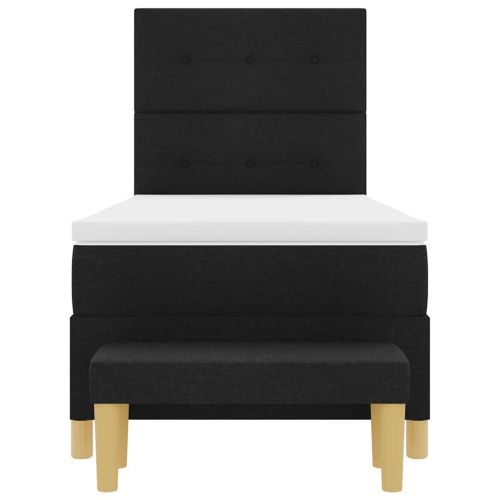 Легло с пружинирана основа с матрак Черно 80 x 200 cm текстил