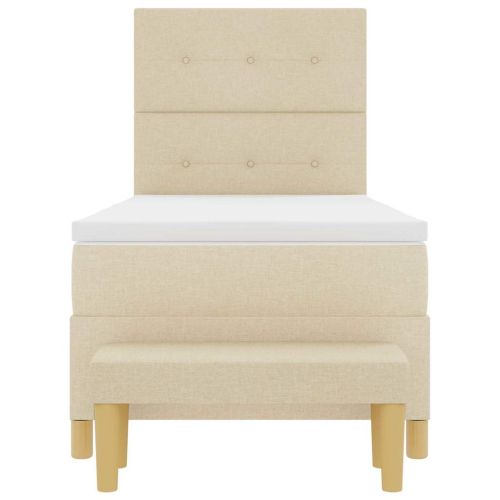 Легло с пружинирана основа с матрак Крем 90 x 200 cm текстил