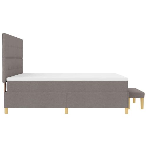 Легло с пружинирана основа с матрак Таупе 200 x 200 cm текстил