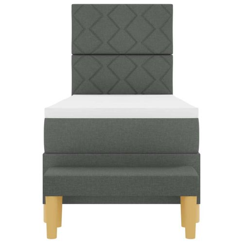 Легло с пружинирана основа Тъмносив 80 x 200 cm текстил