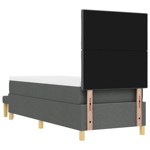 Легло с пружинирана основа Тъмносив 80 x 200 cm текстил