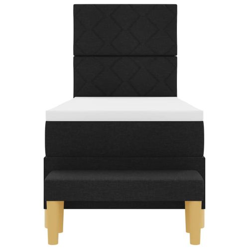 Легло с пружинирана основа с матрак Черно 80 x 200 cm текстил