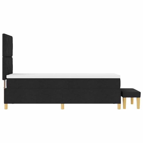 Легло с пружинирана основа с матрак Черно 80 x 200 cm текстил