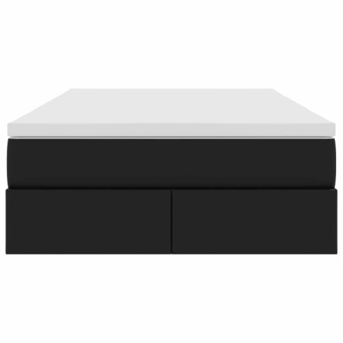 Легло с място за съхранение и матрак Черно 120 x 190 cm