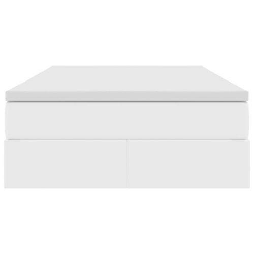 Легло с място за съхранение и матрак с матрак Бяло 120 x 190 cm