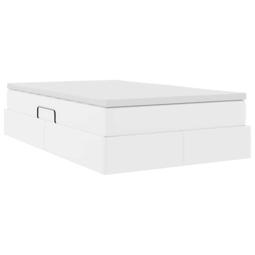 Легло с място за съхранение и матрак с матрак Бяло 120 x 190 cm