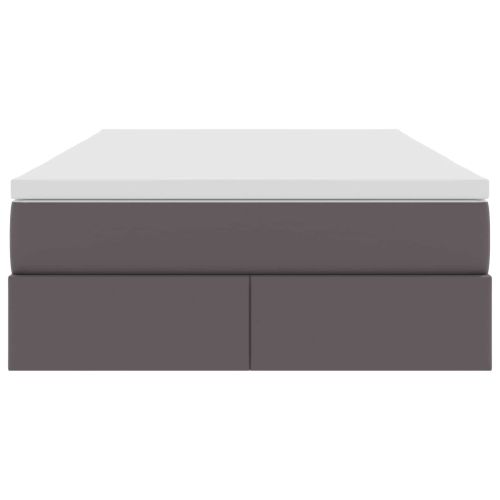Легло с място за съхранение и матрак с матрак Сив 120 x 190 cm