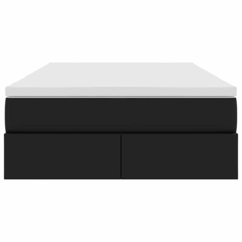 Легло с място за съхранение и матрак Черно 120 x 200 cm