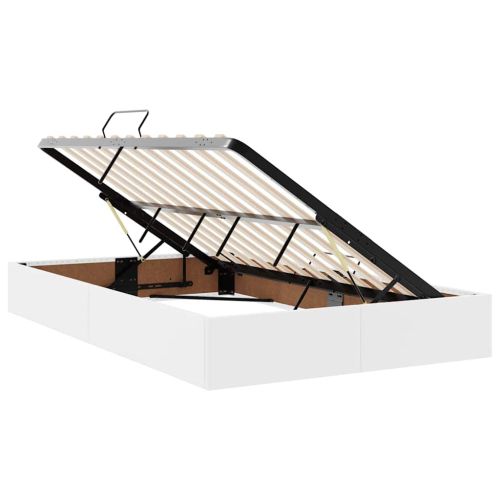 Легло с място за съхранение и матрак с матрак Бяло 120 x 200 cm