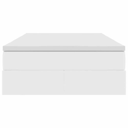 Легло с място за съхранение и матрак с матрак Бяло 120 x 200 cm