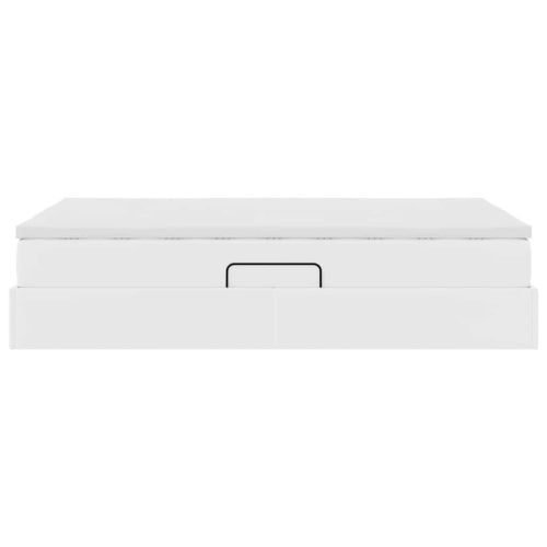 Легло с място за съхранение и матрак с матрак Бяло 120 x 200 cm
