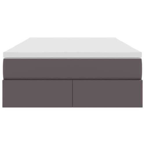 Легло с място за съхранение и матрак с матрак Сив 120 x 200 cm