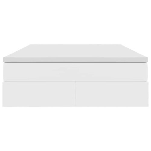 Легло с място за съхранение и матрак с матрак Бяло 140 x 190 cm