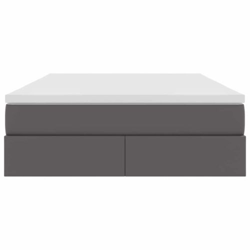 Легло с място за съхранение и матрак с матрак Сив 140 x 190 cm