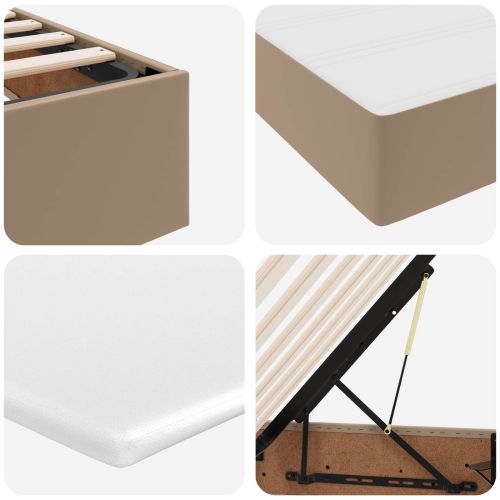 Легло с място за съхранение и матрак Капучино 160 x 200 cm