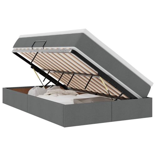 Легло с място за съхранение и матрак Тъмен сив 120 x 190 cm